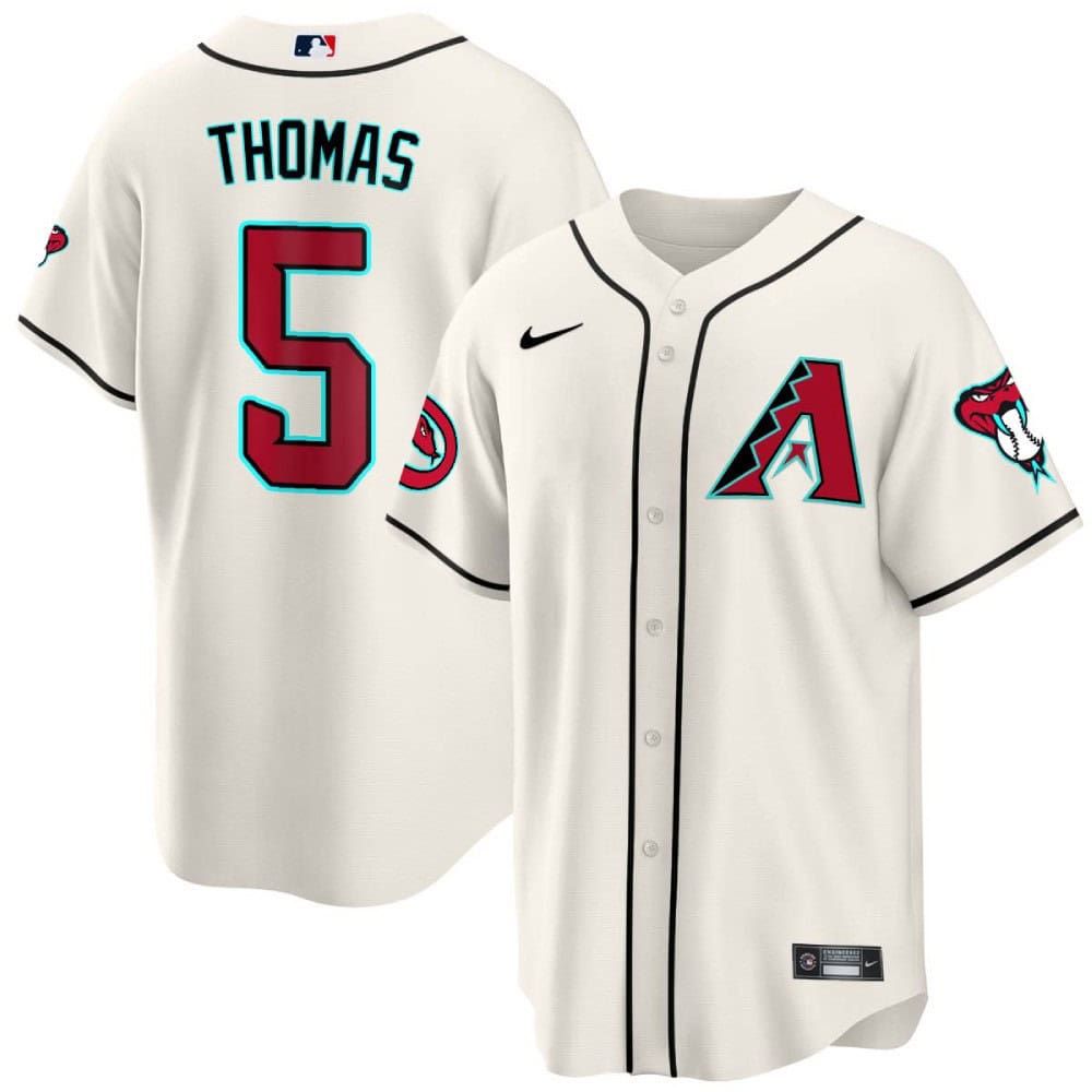 Men Arizona Diamondback #5 Thomas Cream 2024 Nike Cool Base MLB Jersey